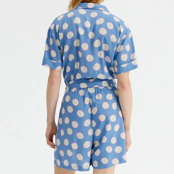 Compania Fantastica Dragon Fruit Pitaya Print Casual Women's Romper Size Medium. - Picture 4 of 16